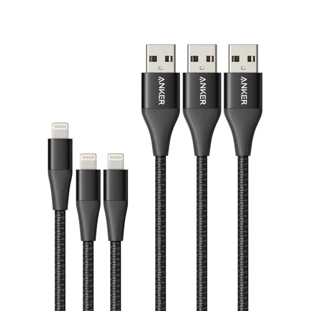 Anker Powerline+ II Lightning Cable 3-Pack MFi Certified Charging Cords NWT